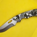 Evo Titanium Coated Plain Folding Knife Camo white