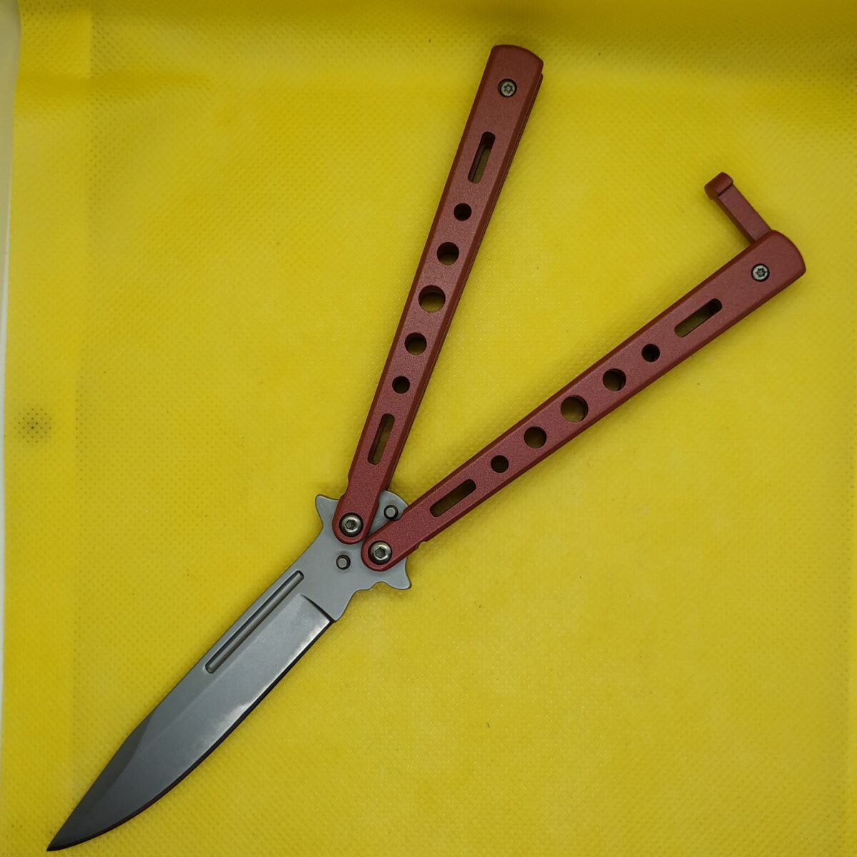 Mtech USA Balisong Butterfly Knife with Pocket or Belt Clip Red Color KNIVESINDIA