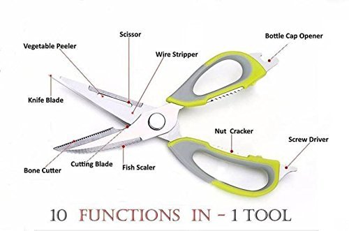 Kitchen Scissors, Magnetic Sheath Holder for Fridge,Premium Stainless  Steel, Hea