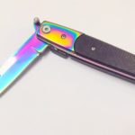 TACTICAL RAINBOW COLOR FAST OPEN STILETTO FOLDING KNIFE