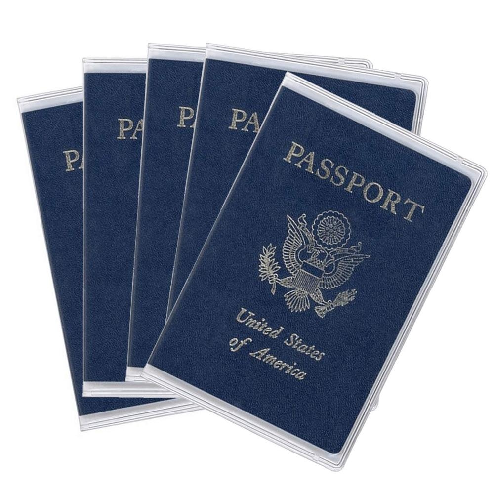P1 CLEAR PVC PLASTIC PASSPORT COVER - 5 PIECES for entire Family. - Image 1