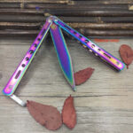 RAINBOW  COLOURED BALISONG KNIFE